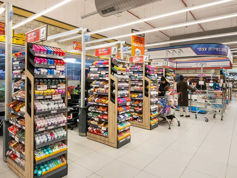 Retail development project at the Rami Levy checkout area